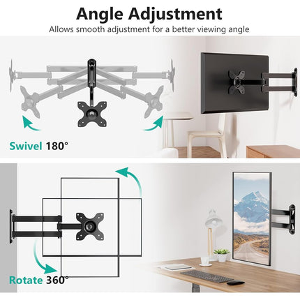 WALI TV Wall Mount for Most 13-32 Inch TVs Monitors (1330LM), Black