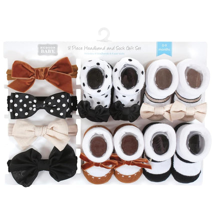 Coffret cadeau bandeau et chaussettes Hudson Baby pour bébé fille, couleurs classiques neutres, taille unique