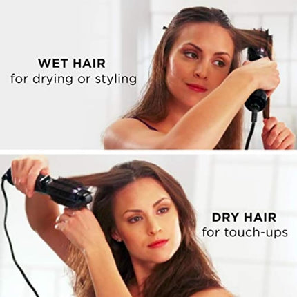 Conair Supreme 2-in-1 Hot Air Styling Brush, Black and Gold