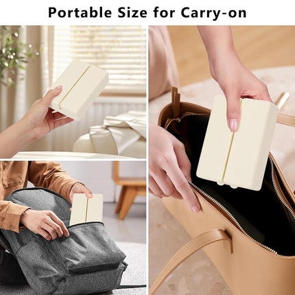 FYY 2 Pcs Daily Pill Organizer, 7 Compartments Portable Pill Case Travel Pill Organizer,[Folding Design]Pill Box for Purse Pocket to Hold Vitamins,Cod Liver Oil,Supplements and Medication-White