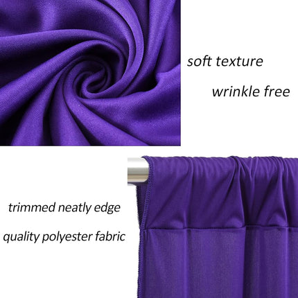 AK TRADING CO. 10 feet x 10 feet Purple IFR Polyester Backdrop Drapes Curtains Panels with Rod Pockets - Wedding Ceremony Party Home Window Decorations