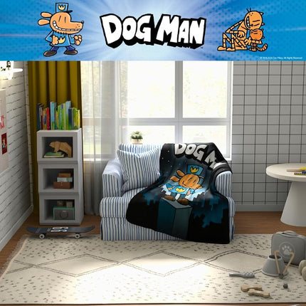 Manta de felpa suave y acogedora Franco Dog Man Supa Book para niños, 46 x 60 pulgadas (producto con licencia oficial)