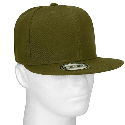Classic Snapback Hat Cap Hip Hop Style Flat Bill Blank Solid Color Adjustable Size (One Size, Army Green)
