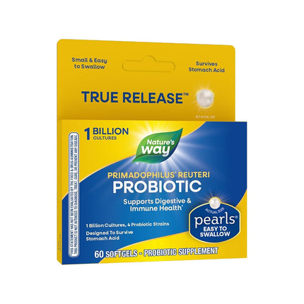 Nature's Way Primadophilus Reuteri Pearls, 60 Count (Packaging May Vary)
