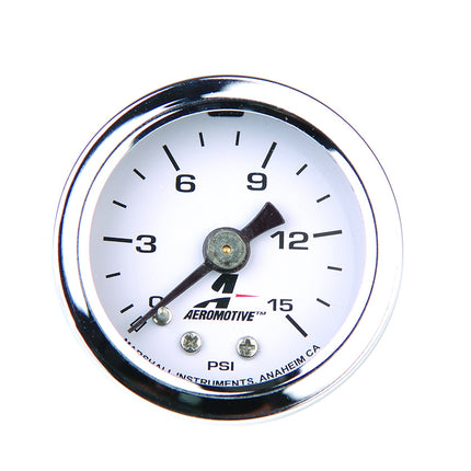 Aeromotive 15632 Fuel Pressure Gauge 0-15 PSI, 1/8