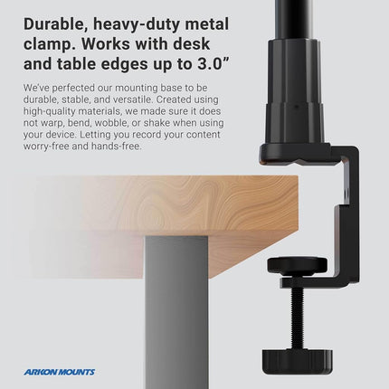Arkon Clamp Mounting Pedestal with 12 inch Gooseneck