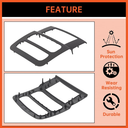 Kit de tablero estéreo doble DIN de alta calidad ECOTRIC, compatible con camionetas Dodge Ram 1500 2500 3500 2002-2005, negro, sin arnés de cableado