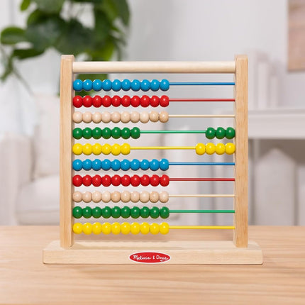 Melissa & Doug Abacus - Classic Wooden Educational Counting Toy With 100 Beads Abacus Toy for Kids Maths for Ages 3+