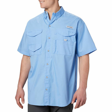 Columbia Men's Bonehead Short Sleeve Shirt, Blue, XX-Small