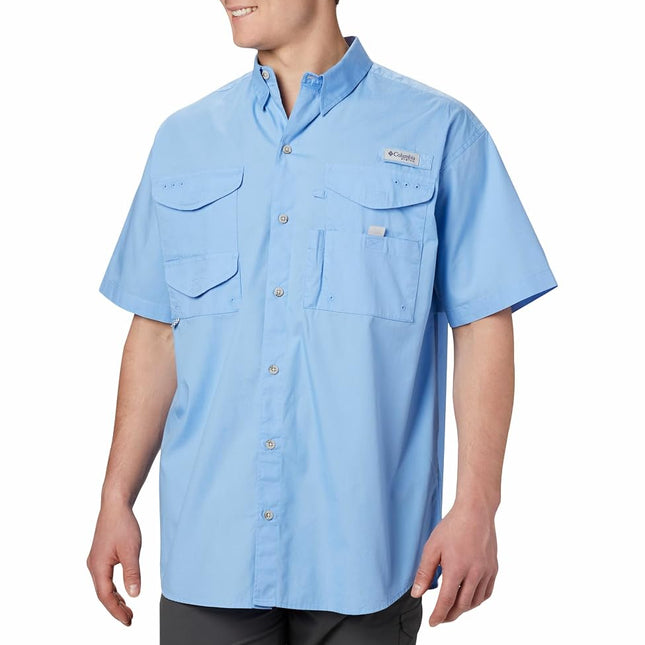 Columbia Men's Bonehead Short Sleeve Shirt, Blue, XX-Small