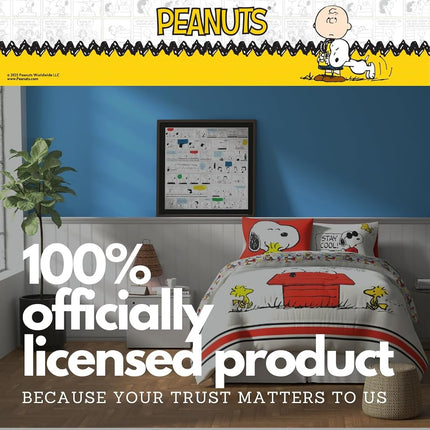 Franco Peanuts Classic Pals Super Soft Comforter and Sheet Set, 5 Piece Full Size, (Official Licensed Product) Collectibles
