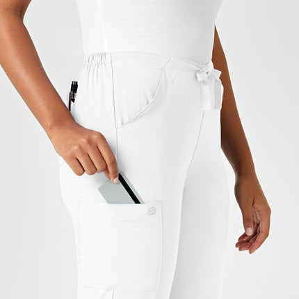 WonderWink 5255AWHITLG W123 Women's Drawstring Pant, White, Standard-L Size