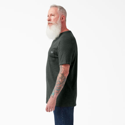Dickies Men's Cooling Short Sleeve Pocket T-Shirt, Hunter Green Heather, S