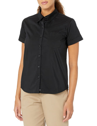 Dickies Women's Stretch Poplin Button-Up Short Sle
