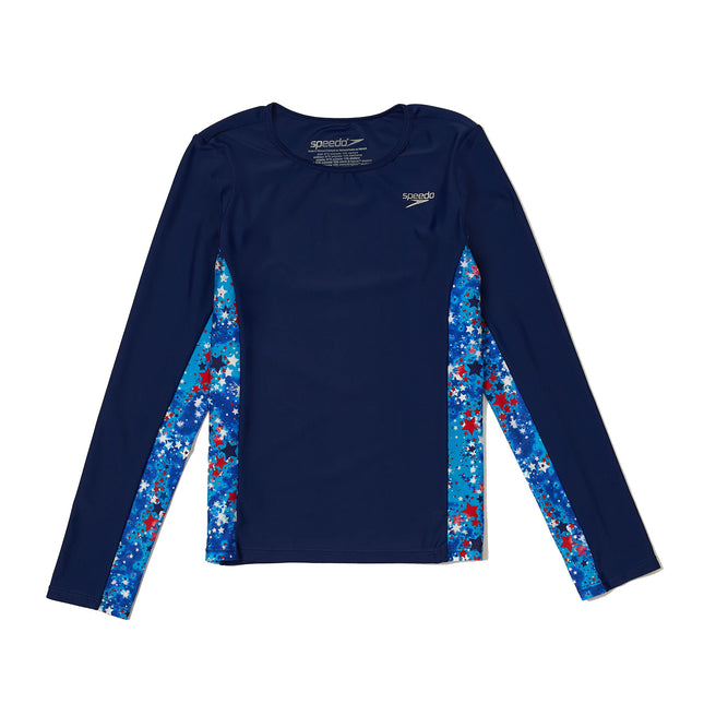 Speedo Girls UV Swim Long Sleeve Printed Rashguard