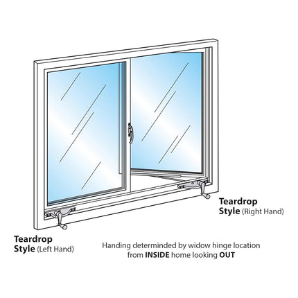 Prime-Line Products H 3508 Casement Operator, 9-Inch Teardrop Type, Right Hand, Aluminum