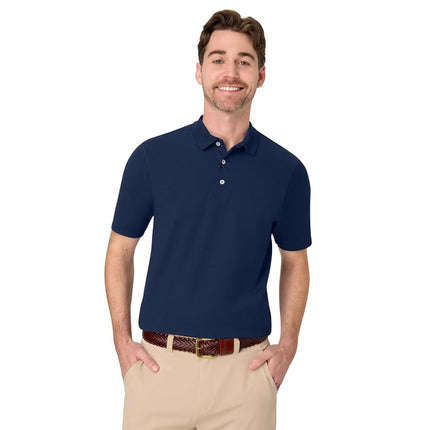 Hanes Men's FreshIQ Polo Shirt, Men’s X-Temp Polo Shirt, Moisture-Wicking Performance Polo Shirt, Navy, XXL