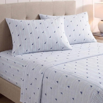 Nautica Cotton Percale Sheet Set, Full, Audley