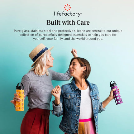 Lifefactory Glass Hydration Bottle Arctic White 475 ml