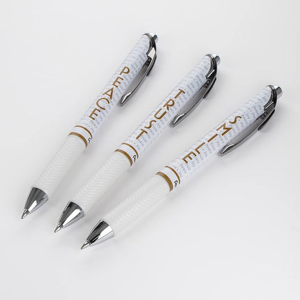 EnerGel Inspire Peace/Trust/Smile, (0.7mm) Medium Line, Black Ink 3-pk