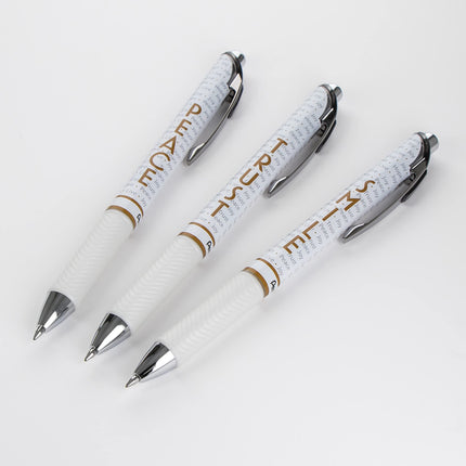 EnerGel Inspire Peace/Trust/Smile, (0.7mm) Medium Line, Black Ink 3-pk