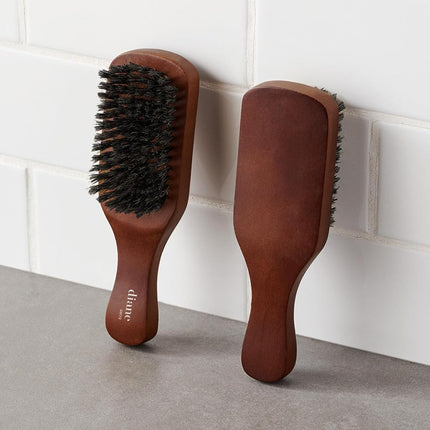 Diane Reinforced Boar Bristle Club Wave Brush for Men and Barbers � Medium Bristles for Thick and Curly Hair � Use for Detangling, Smoothing, Wave Styles, Restore Shine and Texture