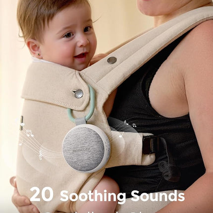 Momcozy Portable Sound Machine with Night Light, White Noise Sound Machine for Baby, 20 Soothing Sounds, Sound Therapy, Long-Lasting Power, Timer, Clips on Stroller