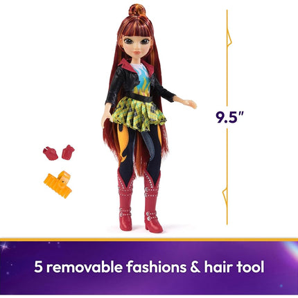 Unicorn Academy, Valentina Doll with Highlighted Hair, 5 Fashion Accessories and Hair Styling Tool, 24cm, Dolls and Unicorn Toys for Girls Aged 4 and up
