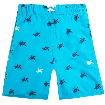 Kanu Surf Boys' Big Terrapin Turtle Quick Dry Beach Board Shorts Swim Trunk, Aqua, Medium (10/12)