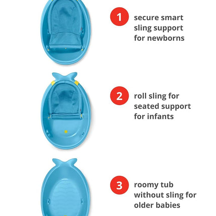Skip Hop 235465 Moby Smart Sling 3-Stage Baby Bath Tub, Blue