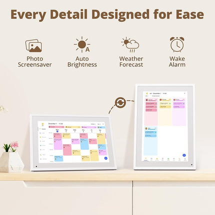Digital Calendar Touch Screen 10 Inch, Electronic Calendar Chore Chart for Family Monthly/Weekly/Daily Planner, Smart Calendar for Home Organization, Desk Mount and APP Control
