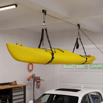 RAD Sportz Kayak Hoist Quality Garage Storage Canoe Lift with 125 lb Capacity Even Works as Ladder Lift Premium Quality,Black