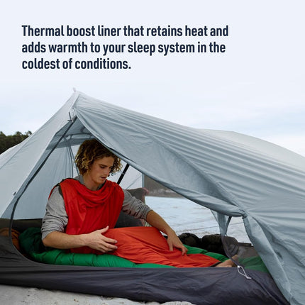 Sea to Summit - Reactor Extreme Sleeping Bag Liner - Regular Mummy With Drawcord - Thermolite For Thermal Boost - Ultra-Sil Stuff Pack - For Backpacking, Camping & Winter Camping - Orange - 364g