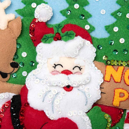 Bucilla Felt Applique Christmas Stocking Kit, 18", North Pole Santa