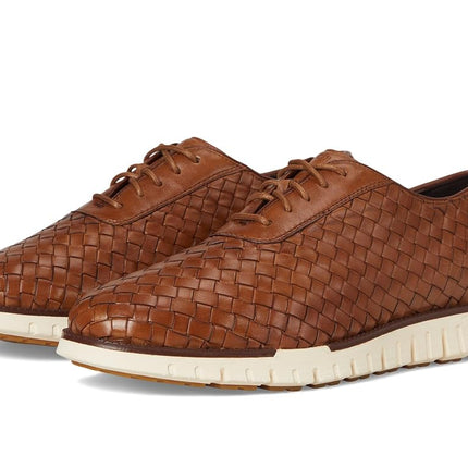 Cole Haan Men's Zerogrand Remastered Woven Oxfords, British Tan/Dk NAT, 7 UK