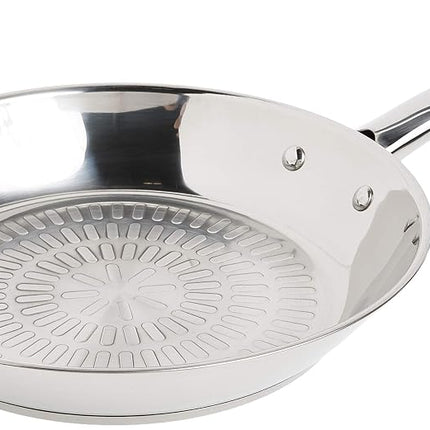 T-fal E76005 Performa Stainless Steel Dishwasher Safe Oven Safe Fry Pan Saute Pan Cookware, 10.5-Inch, Silver