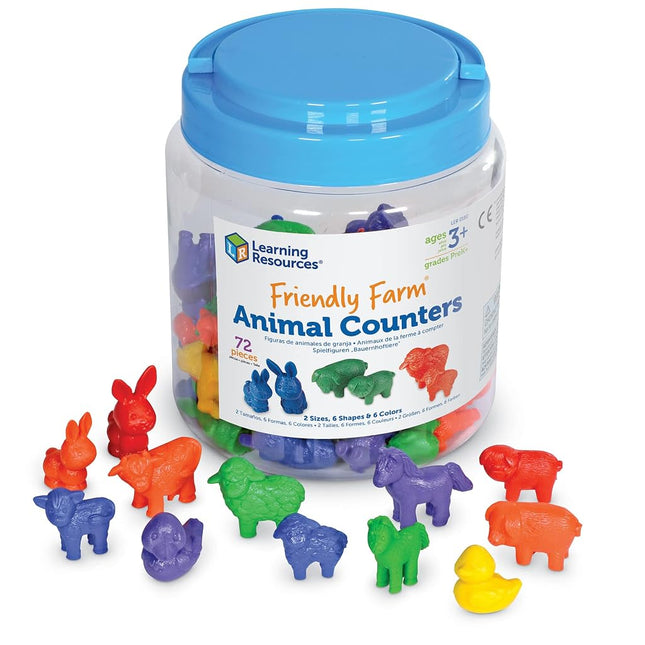 Learning Resources Friendly Farm Animal Counters, Educational Counting and Sorting Toy, 72 Pieces