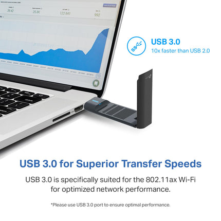 Adaptador USB WiFi 6E de TP-Link para PC de escritorio - (Archer TXE50UH) Adaptador de red inalámbrico de triple banda AXE3000, latencia ultrabaja, MU-MIMO, OFDMA, seguridad mejorada, WPA3, compatible con Windows 11/10