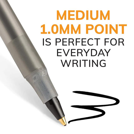 BIC Round Stic Xtra Life Ballpoint Pen, Medium Point (1.0mm), Black, Flexible Round Barrel For Writing Comfort, 400-Count