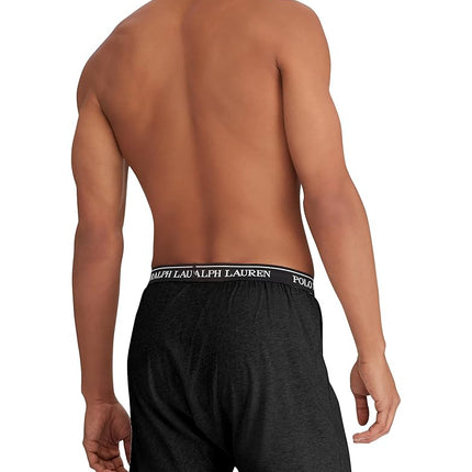 POLO RALPH LAUREN Men's Classic Fit Cotton Knit Boxer Shorts - 3 Pack, Polo Black/Red, SM