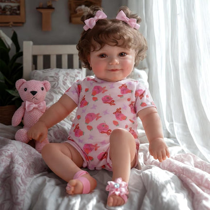 JIZHI Lifelike Reborn Baby Dolls - 20-Inch Real Baby Feeling Realistic-Newborn Baby Dolls Adorable Smiling Real Life Baby Dolls with Feeding Kit & Gift Box for Kids Age 3 +