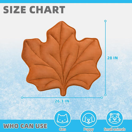 KOOLTAIL Upgrade Self Warming Cat Mat for Winter, Reversible Extra Cozy Pet Sleeping Blanket Pad for All Season, Thicken Self Heating Puppy Bed with Thermal Foil for Crate, Floor, Outdoor, Maple Leaf