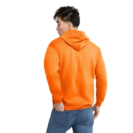 Hanes, Ecosmart Fleece Full-zip Hoodie for Men, Hooded Sweatshirt, Safety Orange, L
