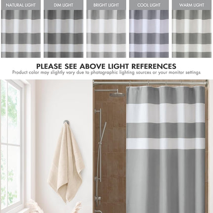 Madison Park Spa Waffle Shower Curtain Pieced Solid Microfiber Fabric with 3M Scotchgard Water Repellent Treatment Modern Home Bathroom Decorations, 54x78, Grey