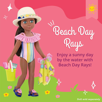 Glitter Girls 14 Inch Doll Clothes Beach Day Rays Swim Set, Outfits, Deluxe