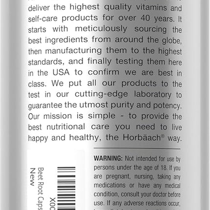 Horbäach Beet Root Powder Capsules | 320 Pills