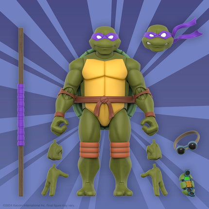 Super7 ULTIMATES! Teenage Mutant Ninja Turtles Donatello - 7" TMNT Action Figure with Accessories Classic Cartoon Collectibles and Retro Toys