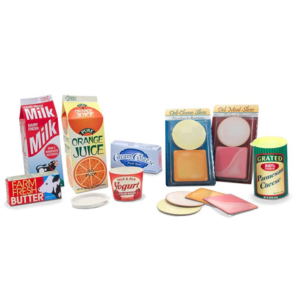 Melissa & Doug Fridge Groceries Play Food Cartons (8 pcs) - Toy Kitchen Accessories