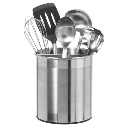 Oggi Jumbo Stainless Steel Rotating Utensil Holder with Removable Divider - Stylish Kitchen Cooking Utensil Organizer. Height 7.5".