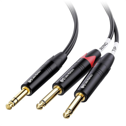6.35mm TRS to Dual TS Insert Cable - 10 Feet